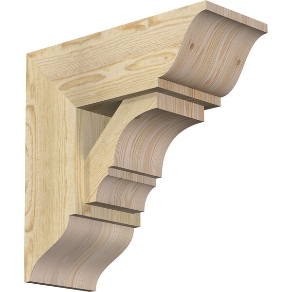 Ekena Millwork Balboa Traditional Rough Sawn Bracket w/ Offset Brace, Douglas Fir, 8"W x 20"D x 20"H BKT0806X20X20BOA01RDF - main
